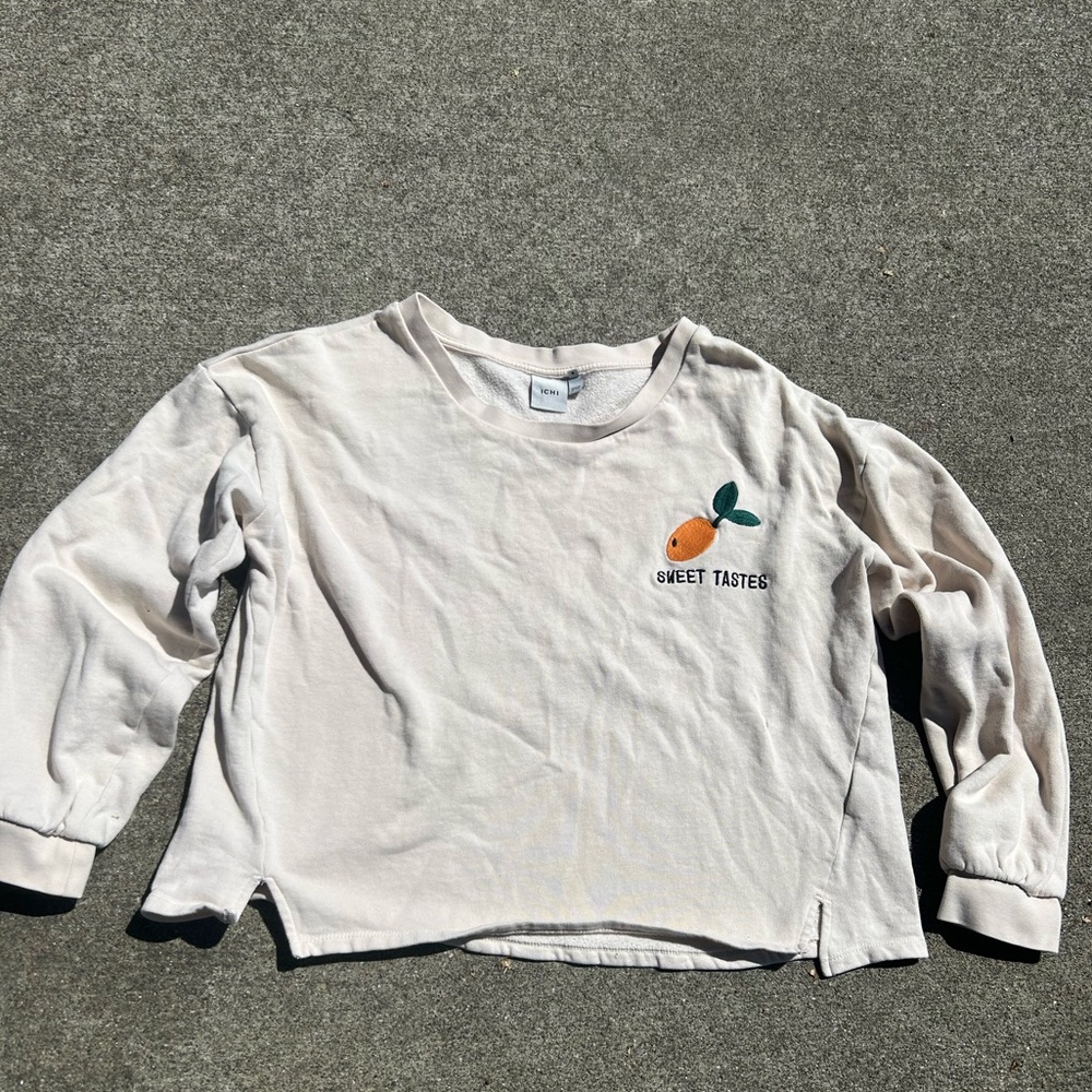 Ichi crewneck sweatshirt peach sweet tastes size medium